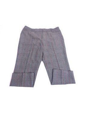 Avenue Womans Grey Plaid Dress Pants Straight Leg Career Jobcorp Old Money 20WP